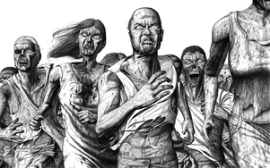 Zombie fantasy art artwork artist David Monette dragon pen and ink inkworks nib black and white